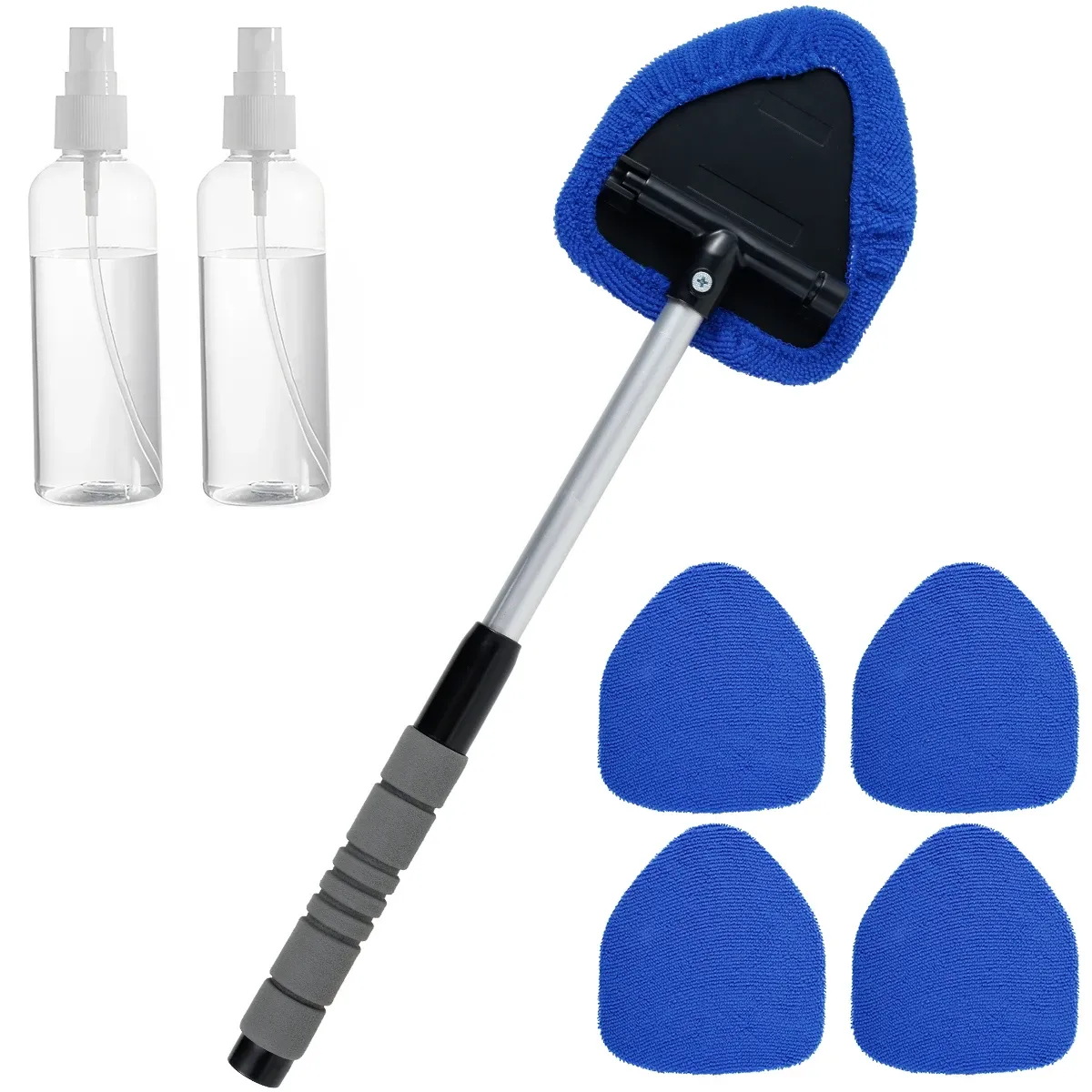 Brosse télescopique en microfibre pour nettoyage de pare-brise et vitres de voiture 12