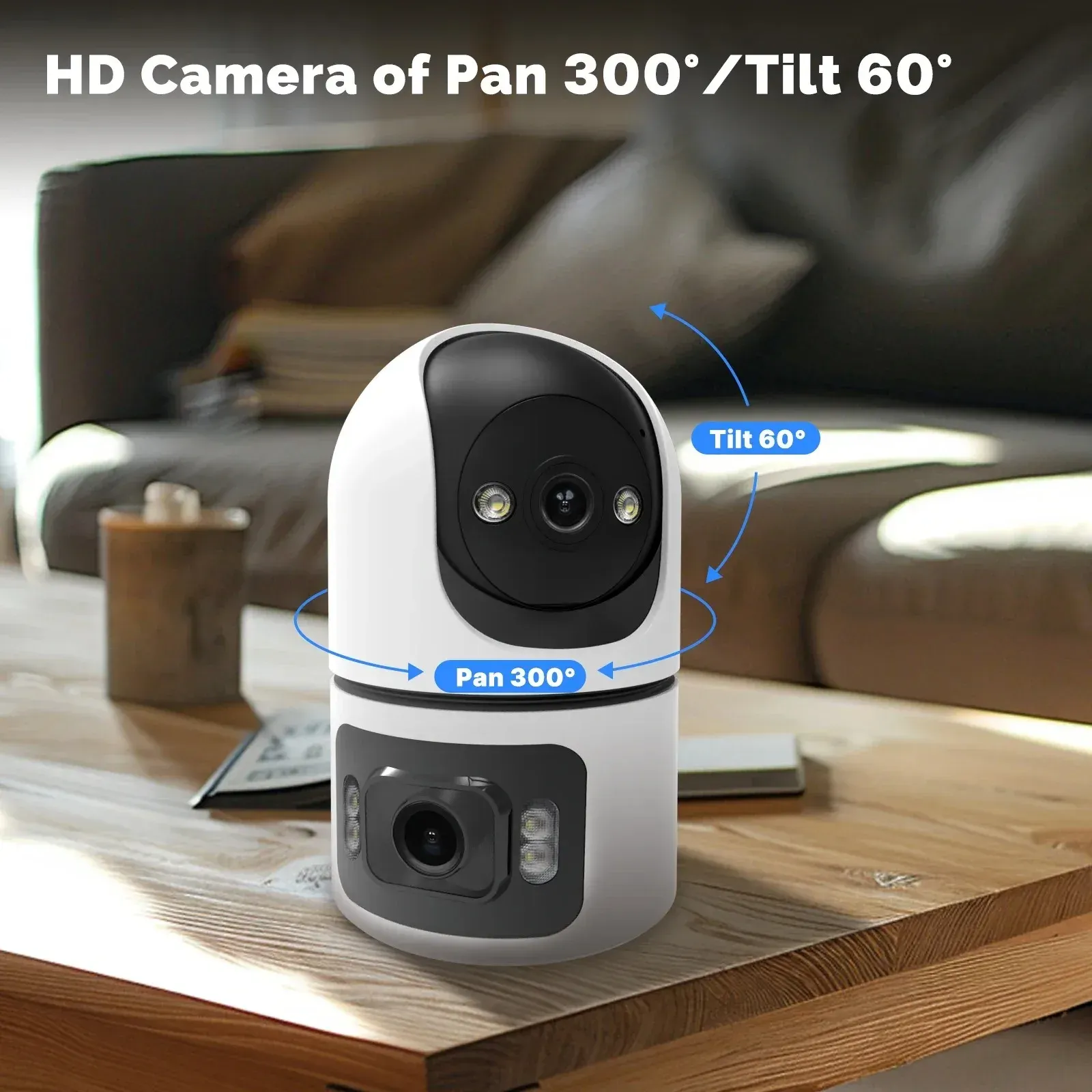 Caméra IP WiFi 8MP double objectif avec support réglable, caméra de surveillance sans fil ONVIF, zoom 10x, compatible moniteur bébé YOOSEE 2
