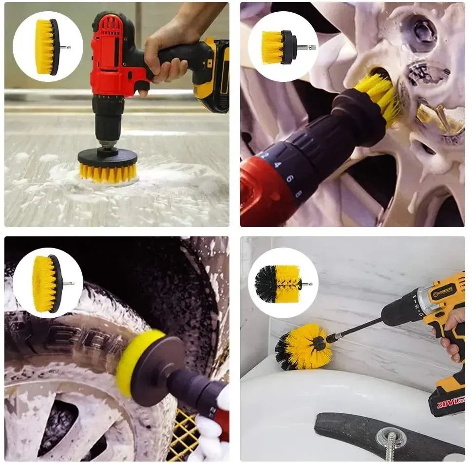 Brosses de nettoyage en situation d'utilisation sur véhicule