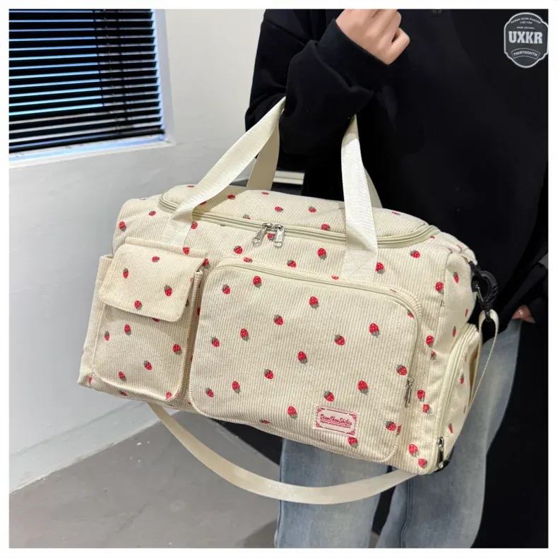 Sac de voyage fourre-tout grande capacité avec compartiment à chaussures, sac de sport pour femme à bandoulière 2