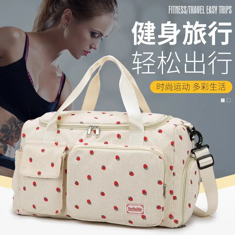 Sac de voyage fourre-tout grande capacité avec compartiment à chaussures, sac de sport pour femme à bandoulière 4