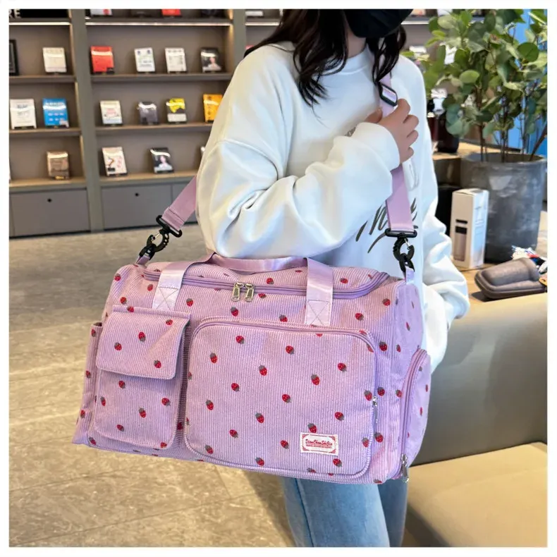 Sac de voyage fourre-tout grande capacité avec compartiment à chaussures, sac de sport pour femme à bandoulière 6