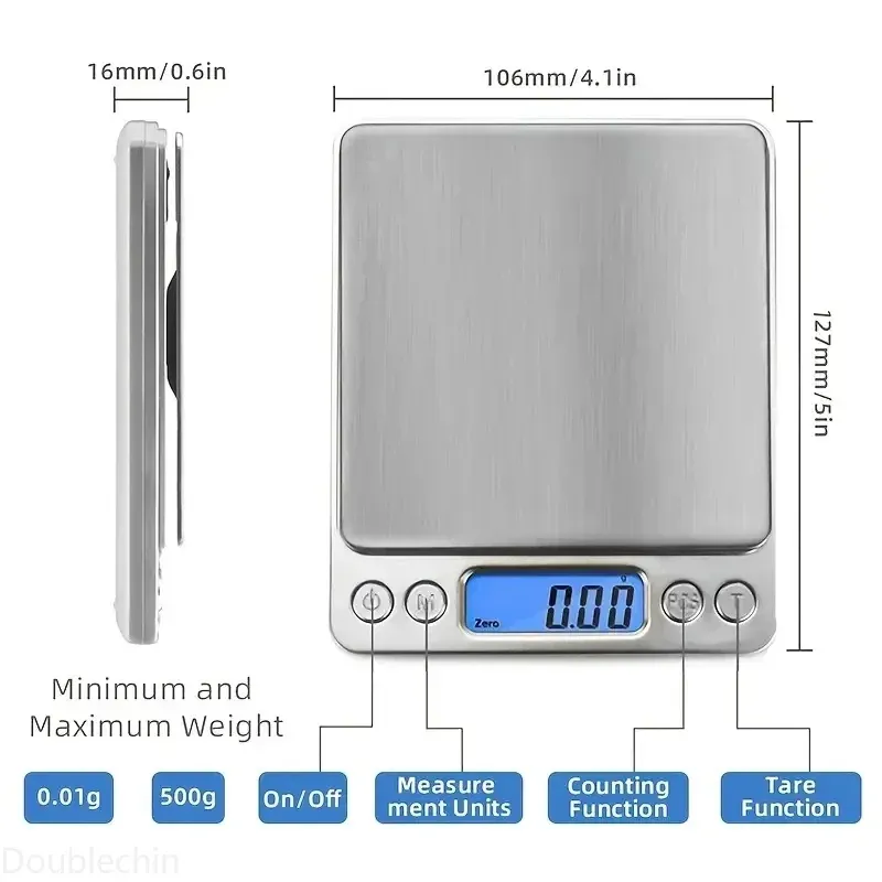Balance de cuisine numérique en acier inoxydable avec écran LCD 5