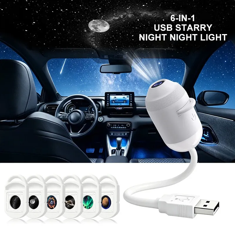 Projecteur de ciel étoilé USB 360° pour voiture et maison, veilleuse Galaxy réglable 10