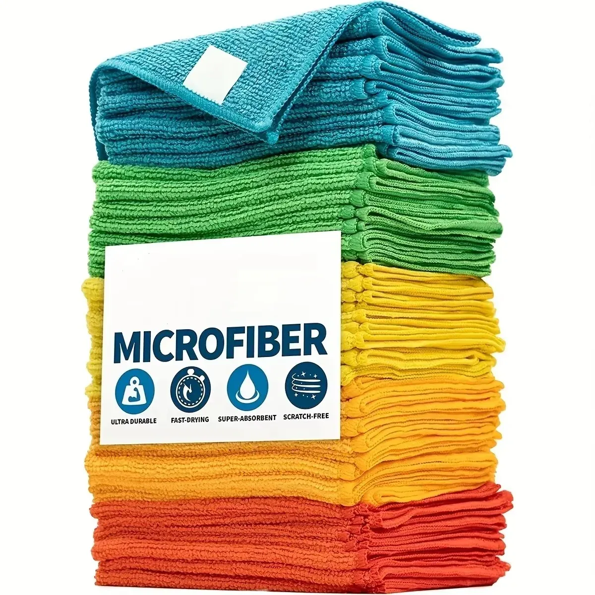 Lot de 3 à 10 chiffons de nettoyage en microfibre, pour la vaisselle, le ménage, la cuisine et la salle de bain, absorbants et durables. 8