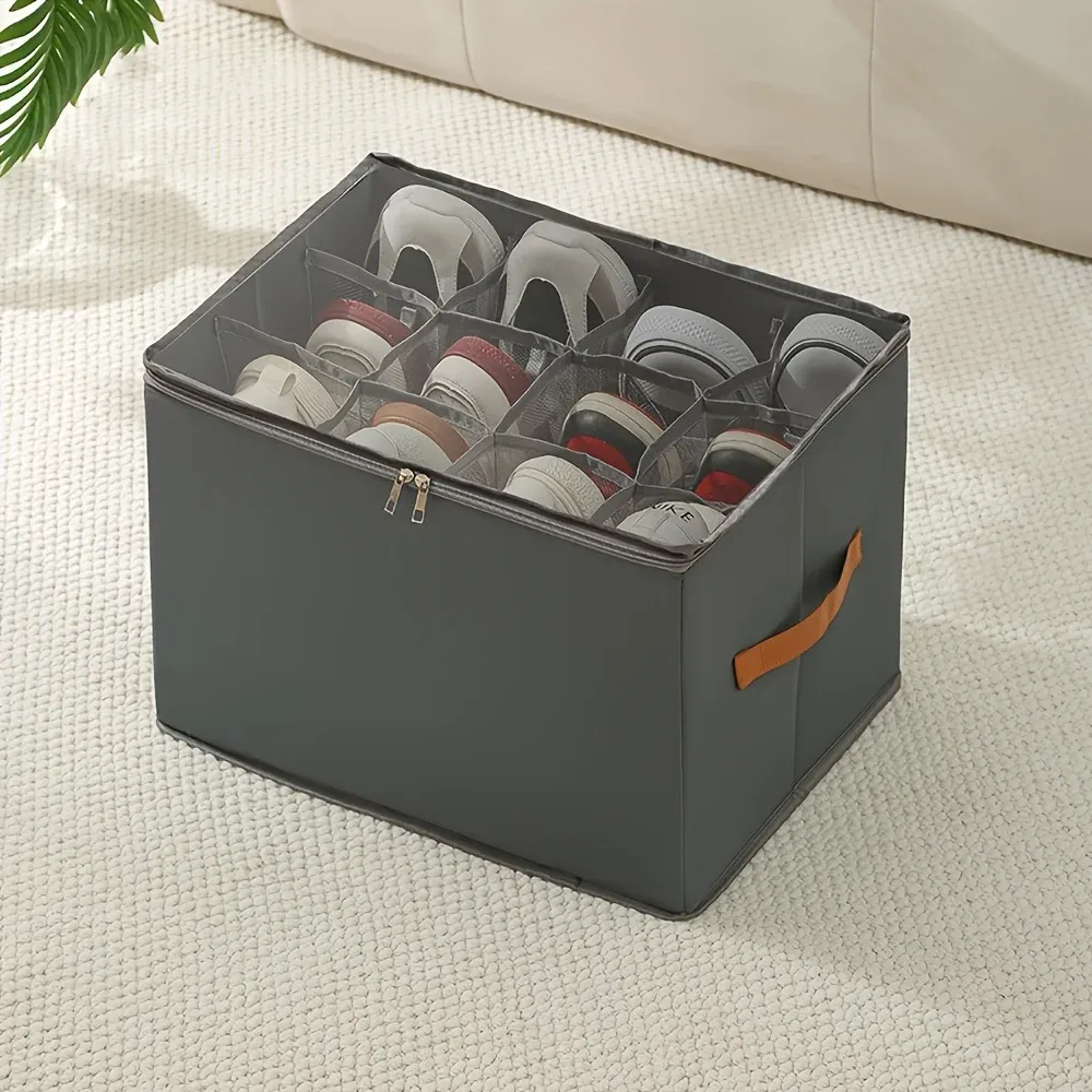 Boîte de rangement pliable en tissu avec couvercle anti-poussière pour vêtements et accessoires, organisateur multifonctionnel pour la maison 2