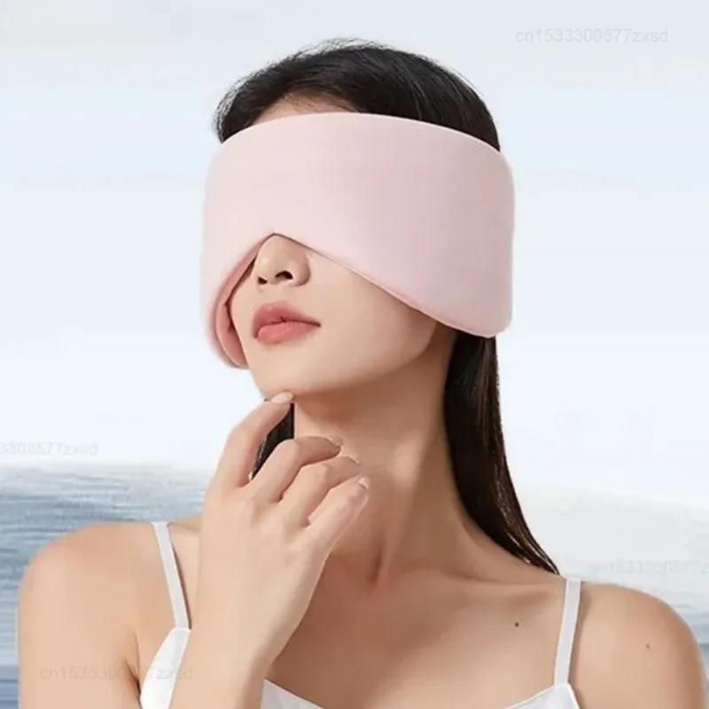 Masque pour les yeux de voyage en soie glacée, respirant, double face, à effet rafraîchissant ou chauffant, occultant et apaisant pour un sommeil réparateur 2