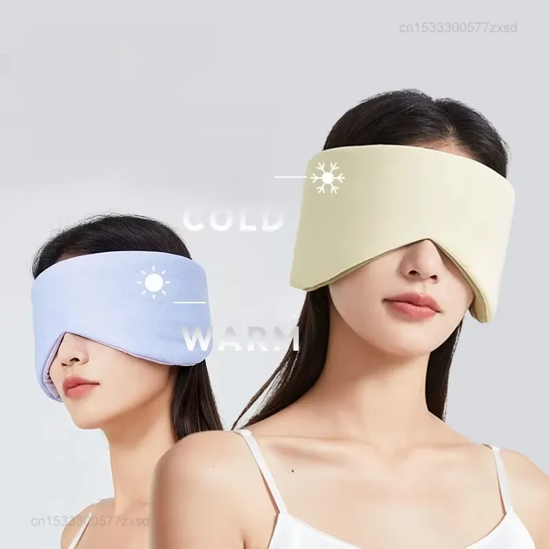 Masque pour les yeux de voyage en soie glacée, respirant, double face, à effet rafraîchissant ou chauffant, occultant et apaisant pour un sommeil réparateur 5