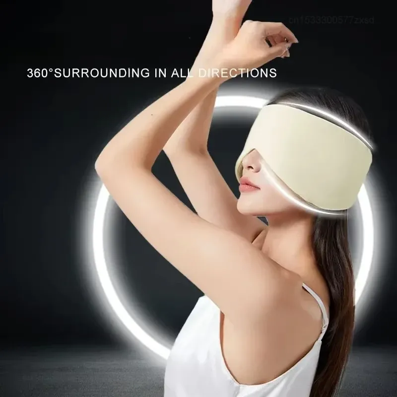 Masque pour les yeux de voyage en soie glacée, respirant, double face, à effet rafraîchissant ou chauffant, occultant et apaisant pour un sommeil réparateur 6