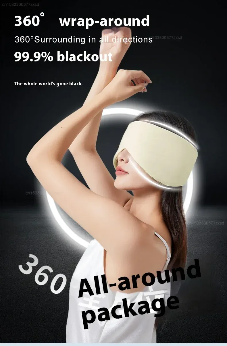 Masque de sommeil en soie glacée, détail des finitions