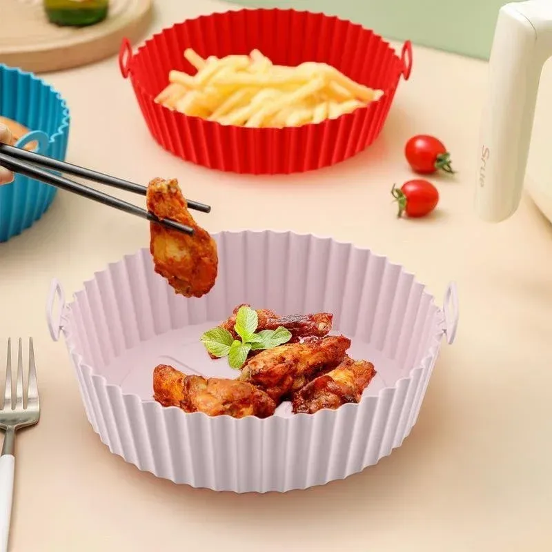 Doublures réutilisables en silicone pour friteuse à air, antiadhésives et sans danger pour les aliments 4