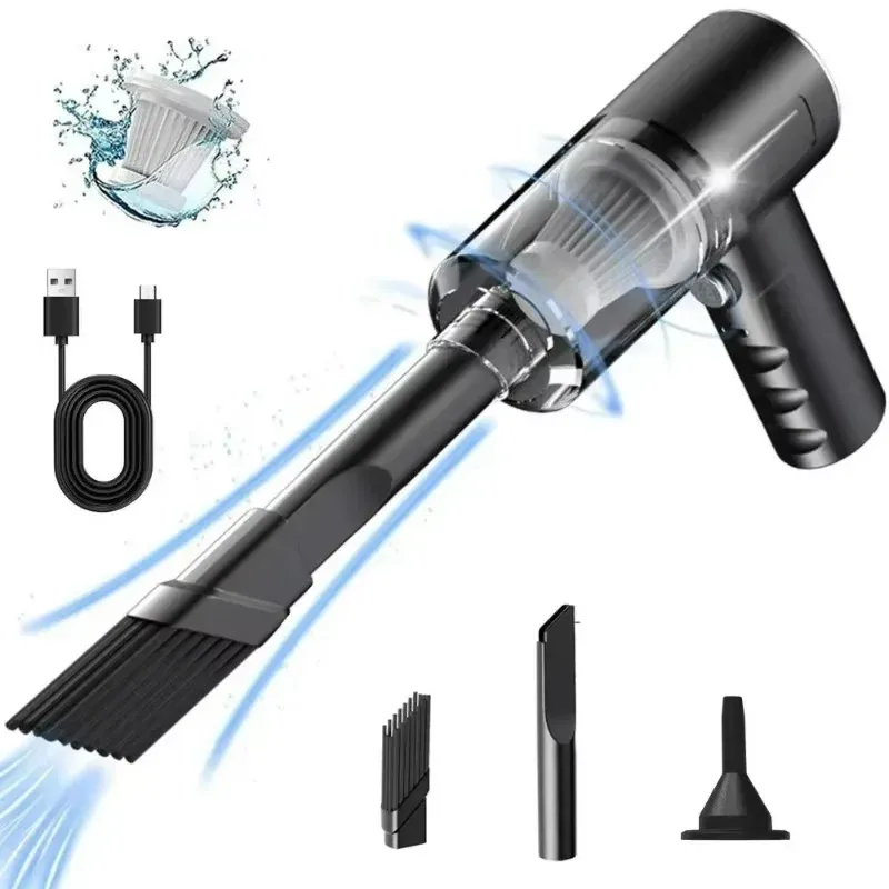 Aspirateur portable 3 en 1 à fonctions aspiration et soufflage, rechargeable par USB, pour voiture et maison 2