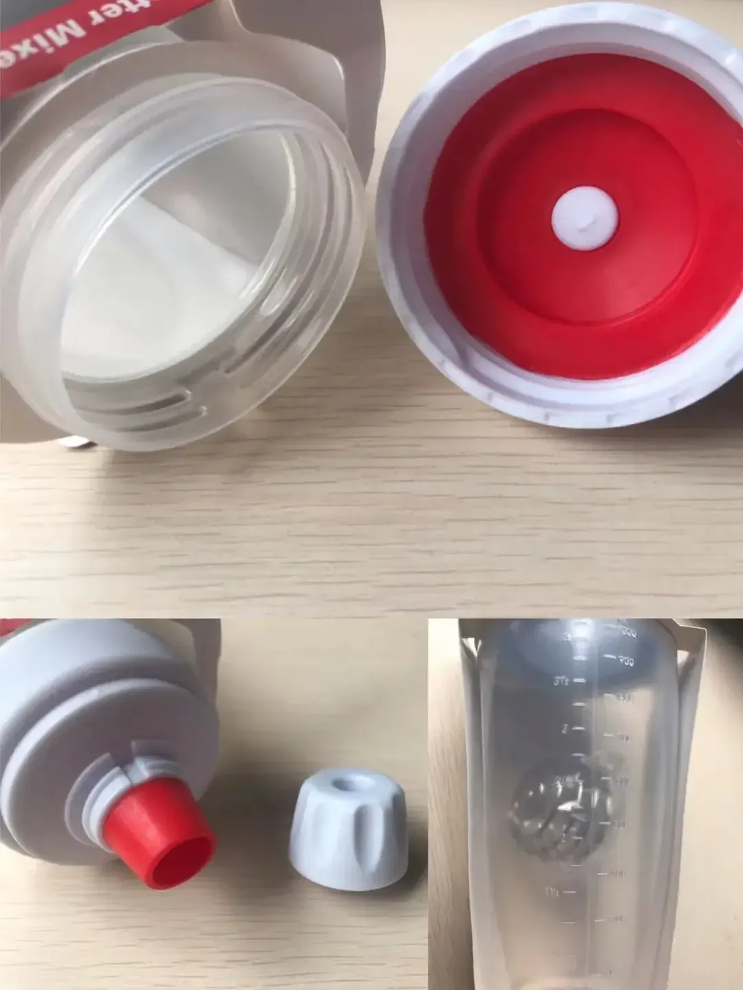 Bouteille mélangeuse pour pâte à crêpes, distribution de la pâte