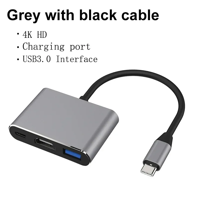 Câble adaptateur USB-C vers HDMI 4K 3 en 1, compatible Samsung, Huawei, iPad, Mac et Nintendo Switch 7