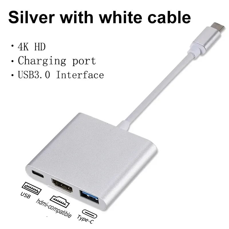 Câble adaptateur USB-C vers HDMI 4K 3 en 1, compatible Samsung, Huawei, iPad, Mac et Nintendo Switch 8