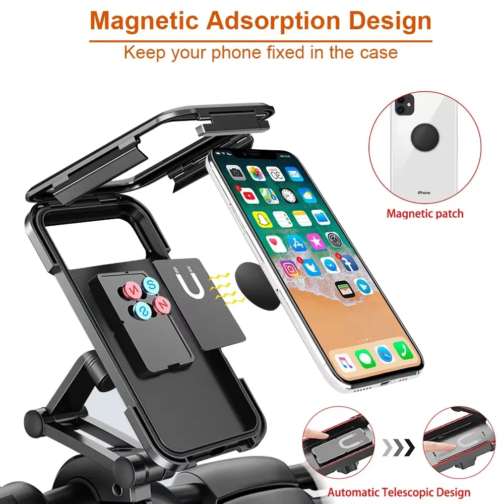Support de téléphone pour moto et vélo étanche, universel et pivotant à 360° 1