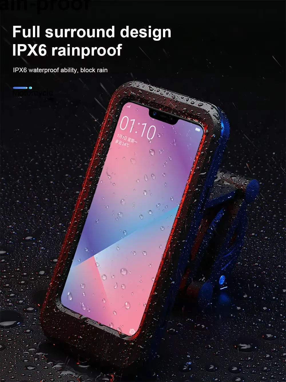 Support de téléphone pour moto et vélo étanche, universel et pivotant à 360° 4