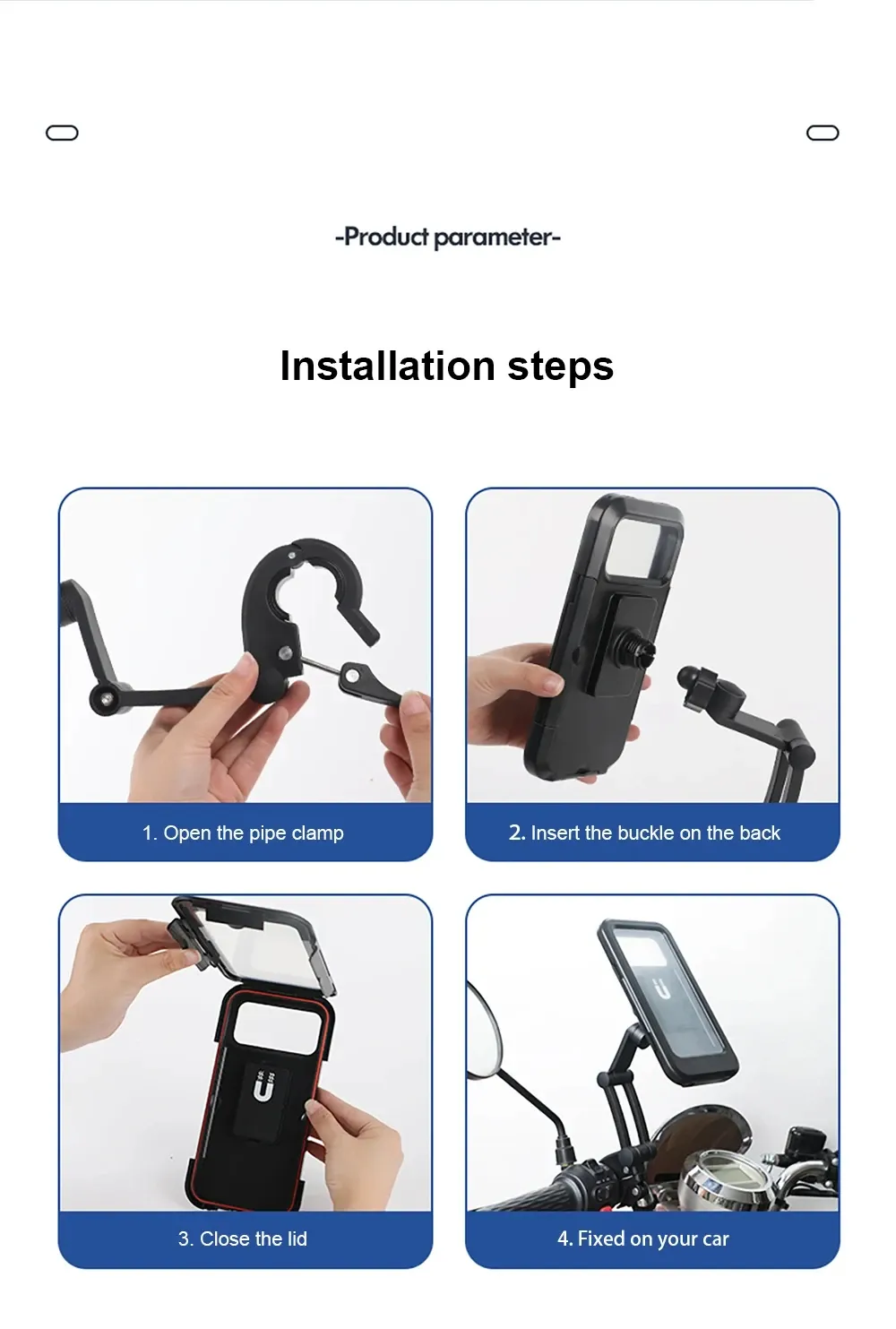 Support de téléphone en conditions pluvieuses