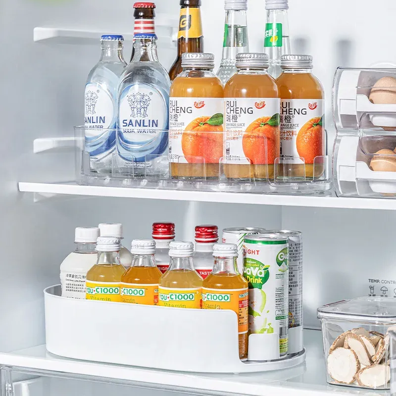 Bac de rangement rotatif à 360 degrés pour réfrigérateur, organisateur multifonctionnel pour épices et boissons, plateau simple pour plan de travail de cuisine 3