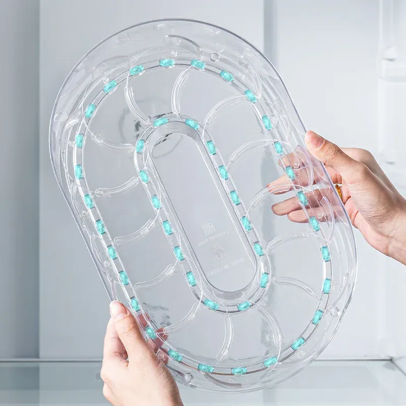 Bac de rangement rotatif à 360 degrés pour réfrigérateur, organisateur multifonctionnel pour épices et boissons, plateau simple pour plan de travail de cuisine 4