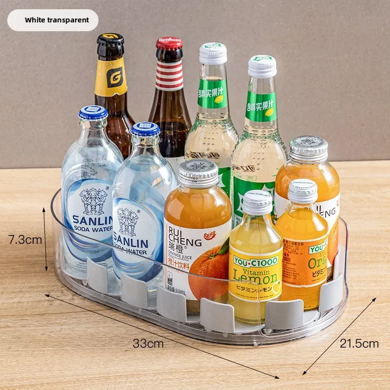 Bac de rangement rotatif à 360 degrés pour réfrigérateur, organisateur multifonctionnel pour épices et boissons, plateau simple pour plan de travail de cuisine 8