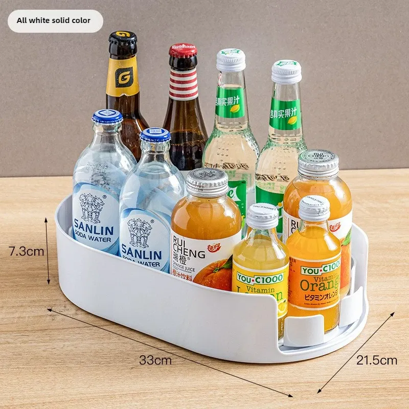 Bac de rangement rotatif à 360 degrés pour réfrigérateur, organisateur multifonctionnel pour épices et boissons, plateau simple pour plan de travail de cuisine 7