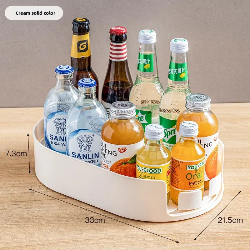 Bac de rangement rotatif à 360 degrés pour réfrigérateur, organisateur multifonctionnel pour épices et boissons, plateau simple pour plan de travail de cuisine 6