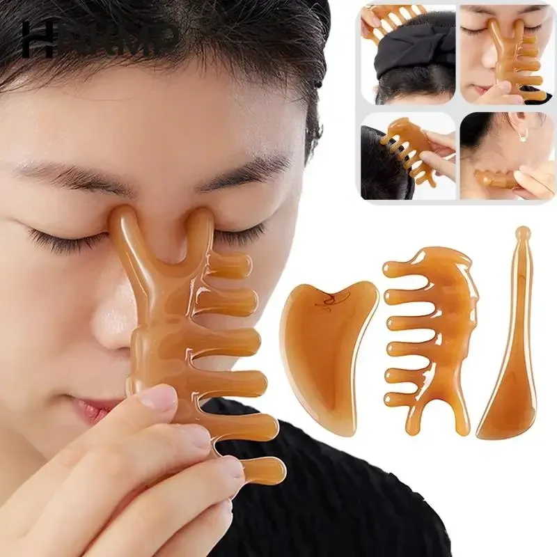 Planche de massage Gua Sha en résine pour le visage, les yeux, le cou, le dos et le corps - Image 1