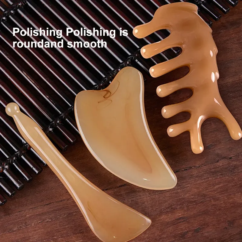 Planche de massage Gua Sha en résine pour le visage, les yeux, le cou, le dos et le corps 4