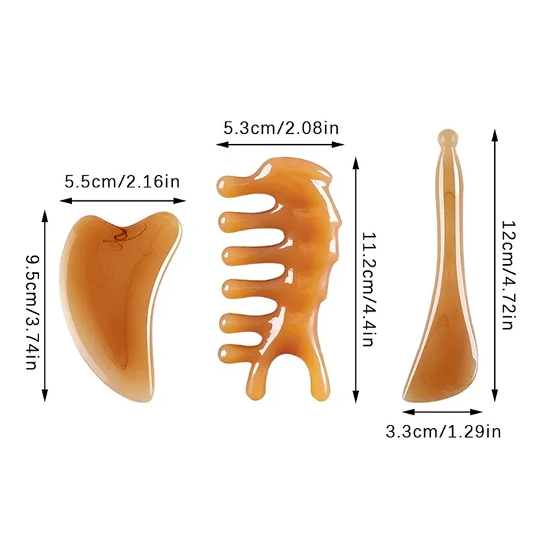 Planche de massage Gua Sha en résine pour le visage, les yeux, le cou, le dos et le corps 5