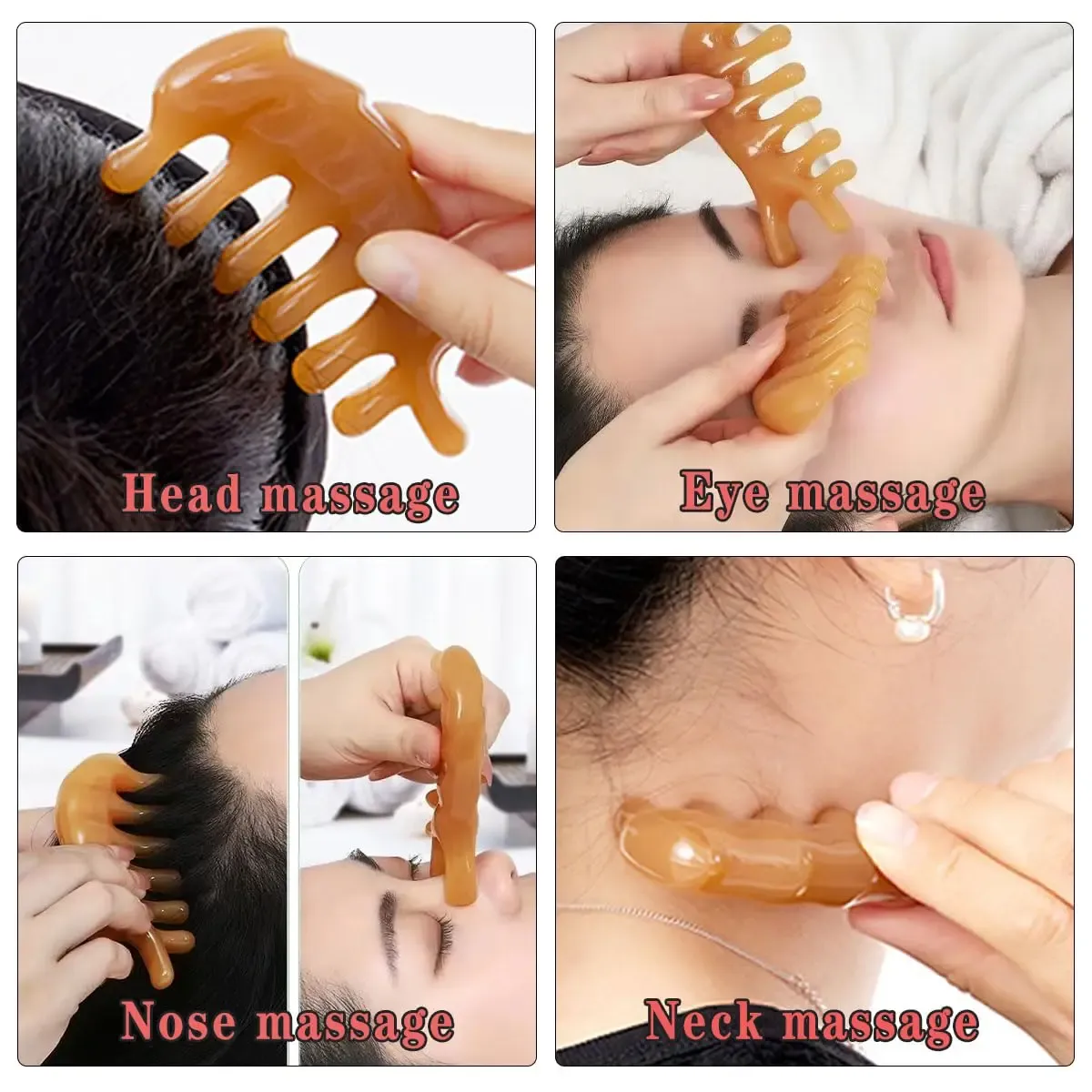 Planche de massage Gua Sha en résine pour le visage, les yeux, le cou, le dos et le corps 6