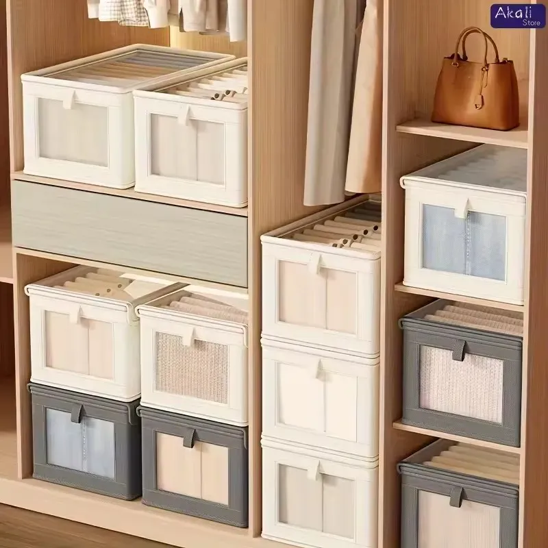 Boîte de rangement en toile avec fenêtre transparente en situation