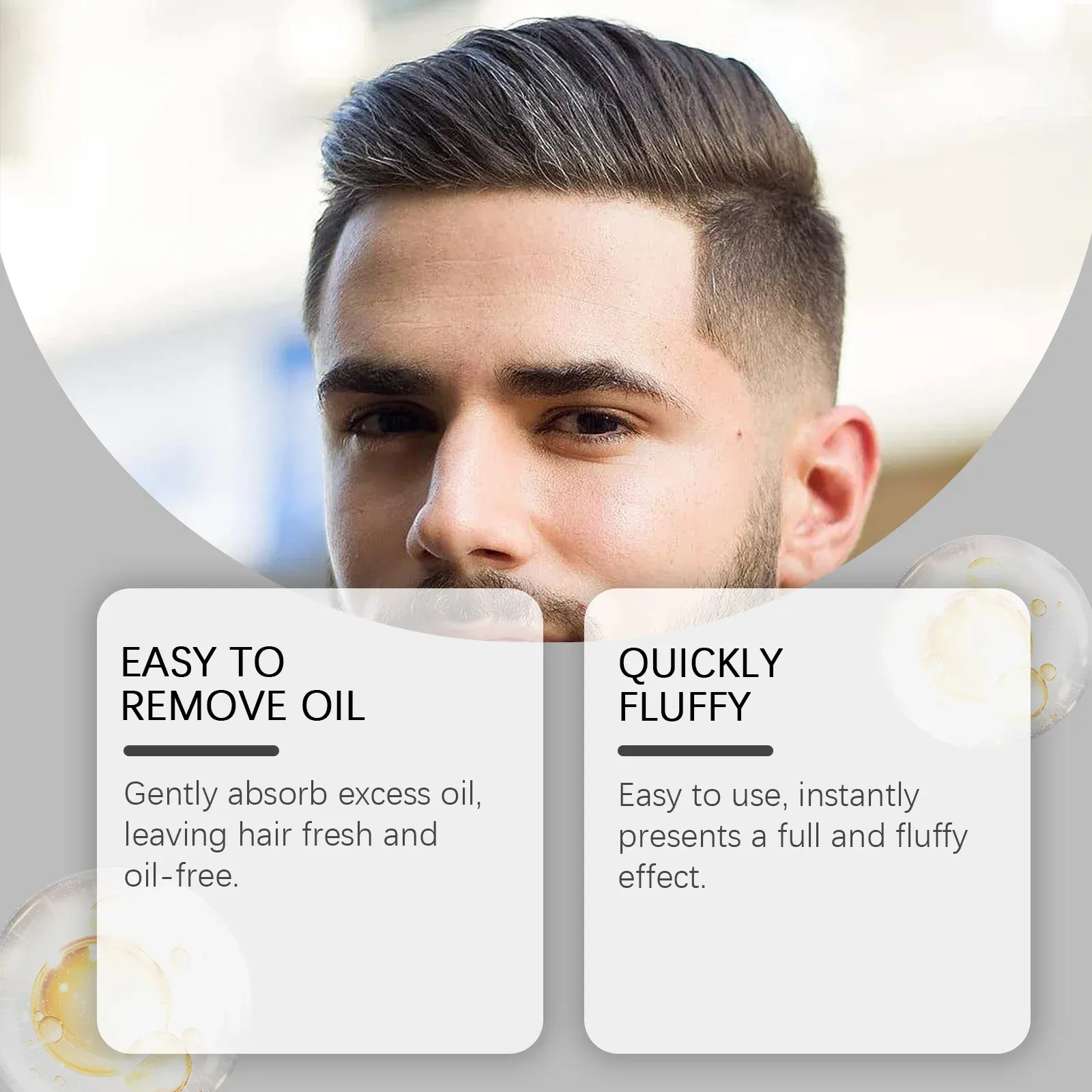 Poudre volumisante pour cheveux, gros plan