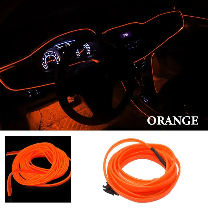 Bande LED décorative flexible pour intérieur de voiture, 1 m / 2 m / 3 m / 5 m, éclairage d'ambiance USB 8