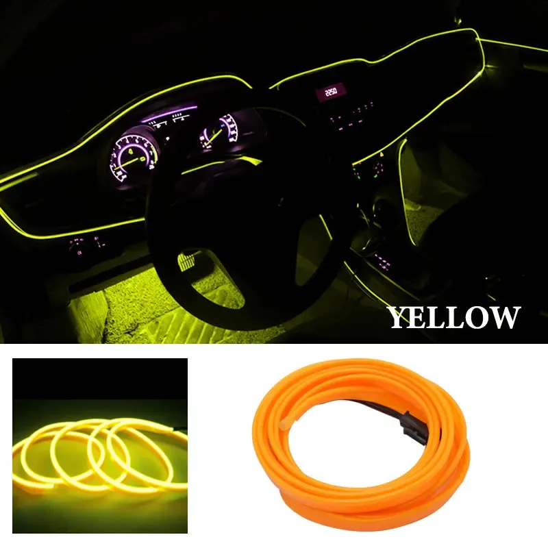 Bande LED décorative flexible pour intérieur de voiture, 1 m / 2 m / 3 m / 5 m, éclairage d'ambiance USB 11