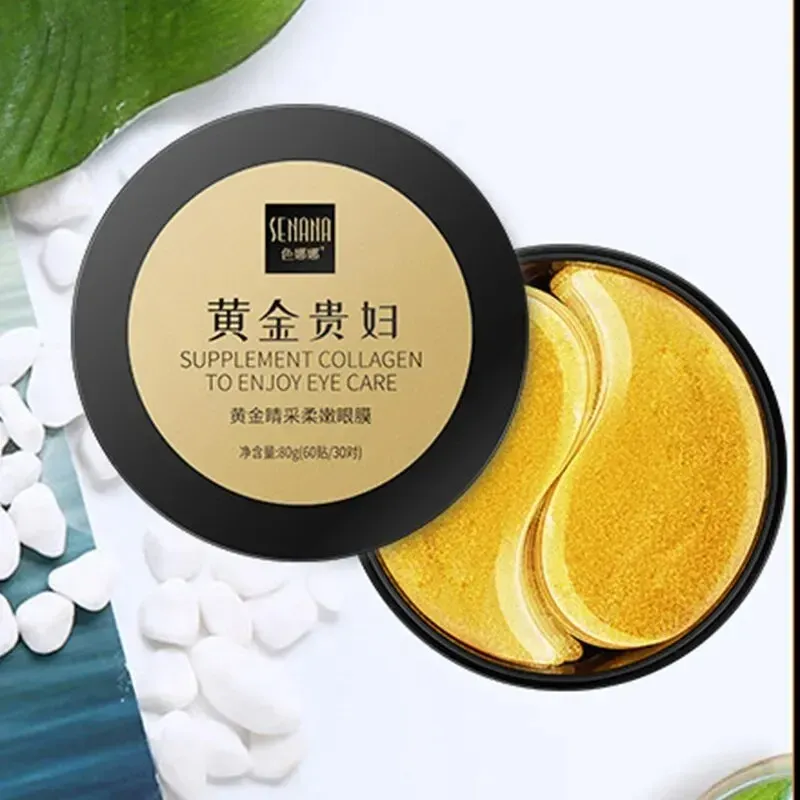 Masque hydratant doré pour les yeux, soin coréen pour la peau, nourrissant le contour des yeux, collagène cristal, 60 pièces 2