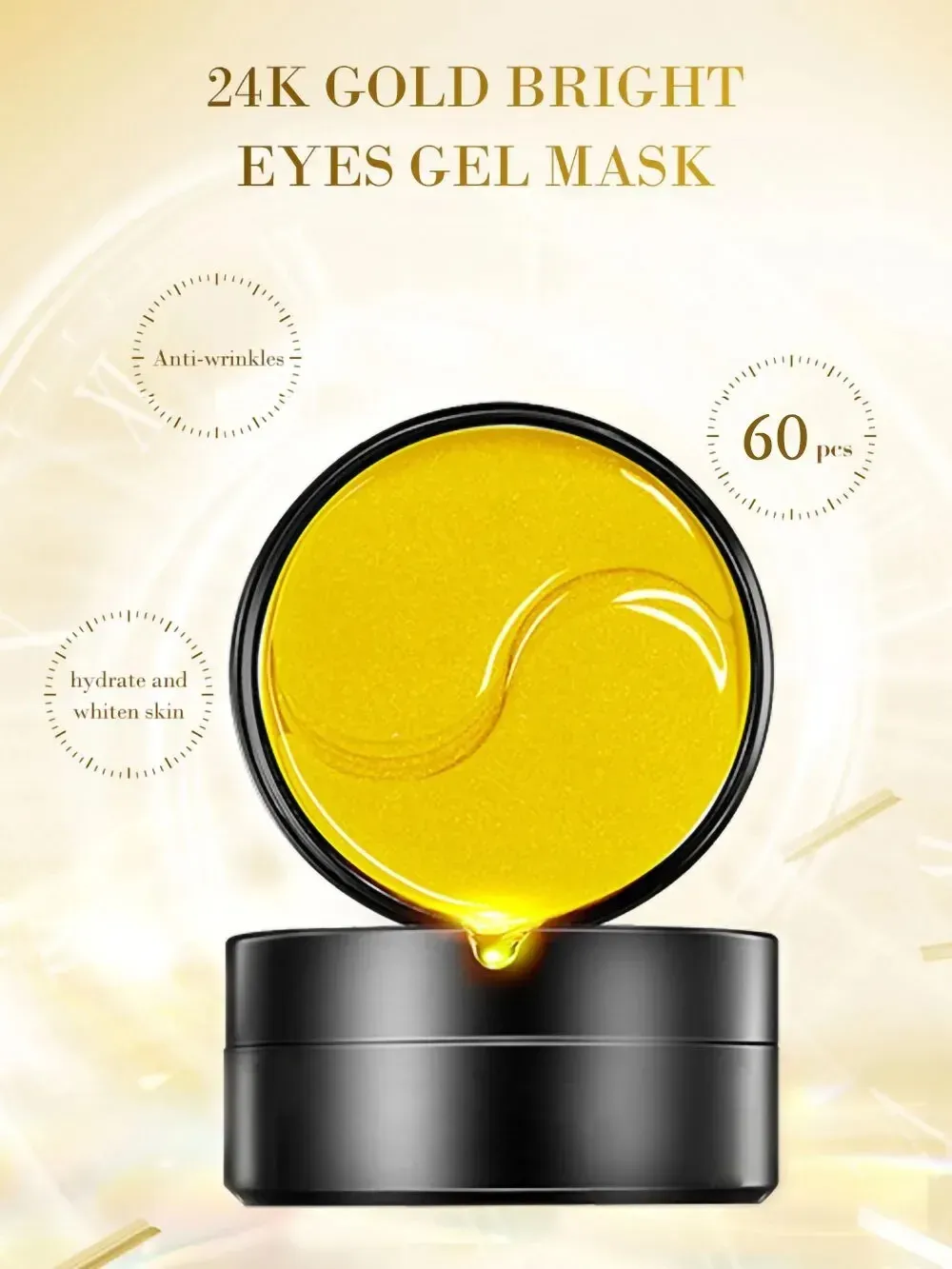 Masque hydratant doré pour les yeux, bien-être au quotidien