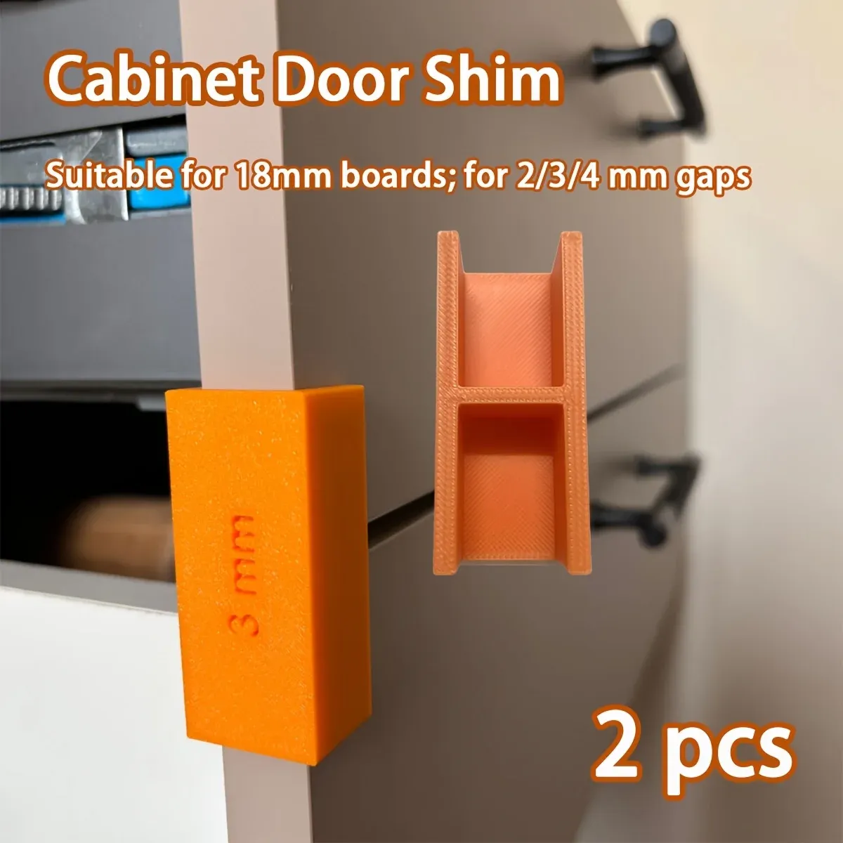 2 calibres de réglage pour tiroirs de meuble avec entretoises de 2, 3 et 4 mm, pour panneaux de moins de 18 mm 5