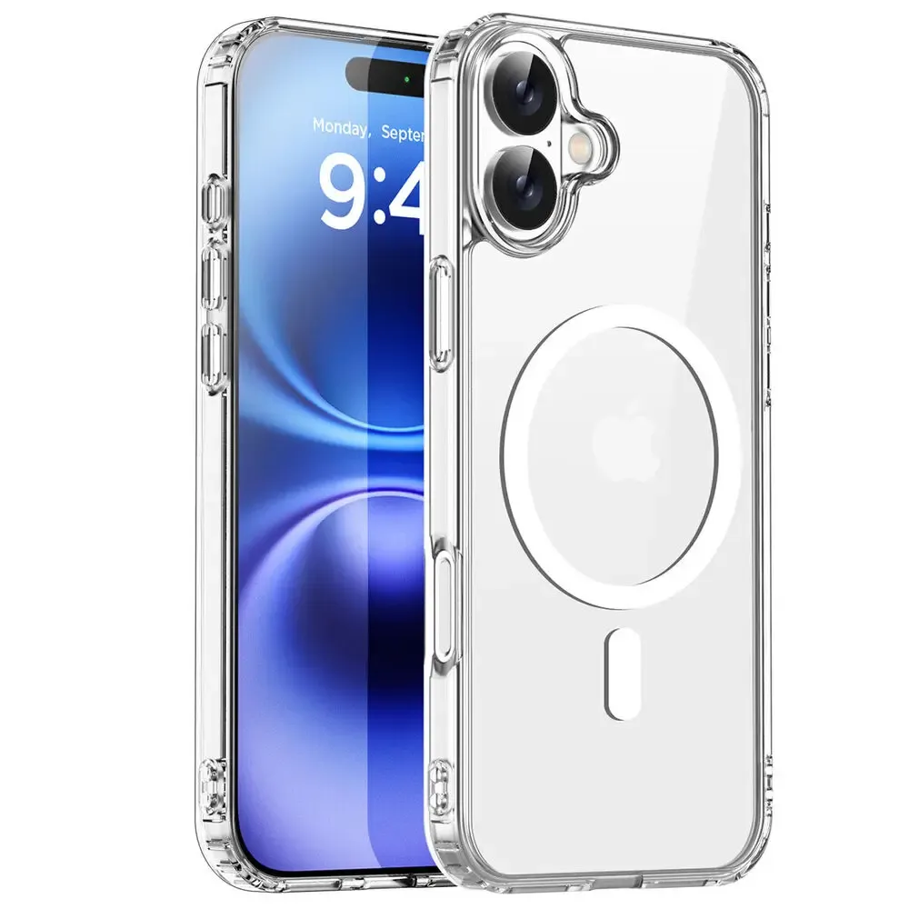 Coque transparente magnétique compatible MagSafe en silicone pour iPhone 7