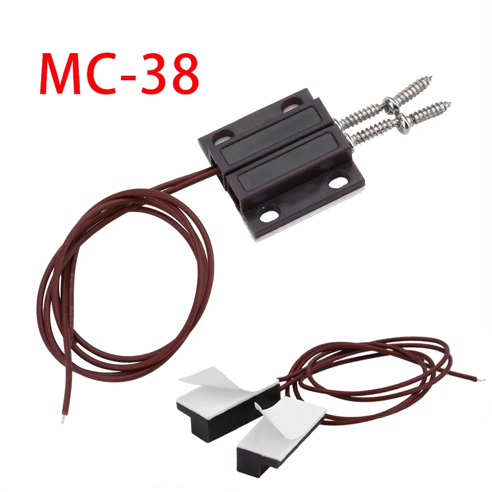 Détecteur magnétique de porte/fenêtre MC-38, micro-contact à lames souples (reed), pour système d'alarme domestique (contact fermé ou normalement ouvert)