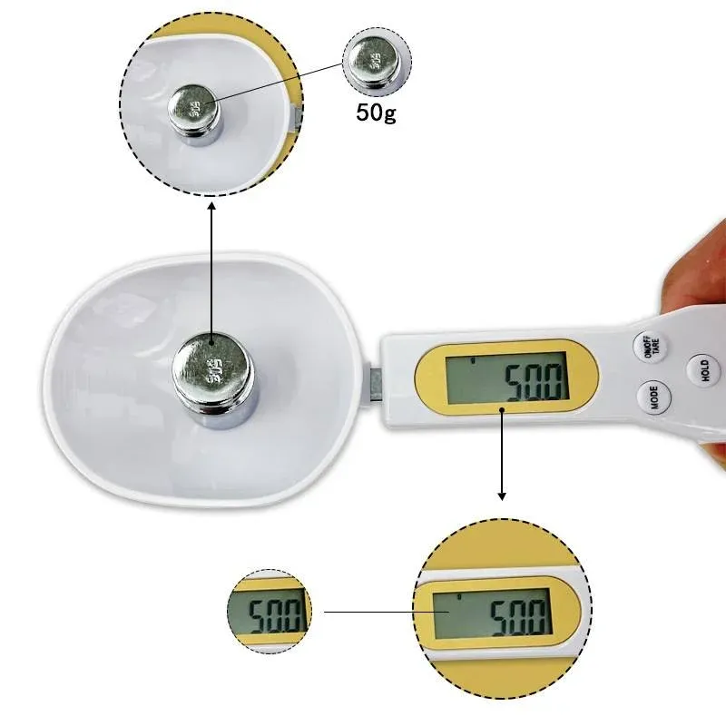 Cuillère doseuse numérique 500 g / 0,5 g, écran LCD, balance de cuisine électronique compacte 6