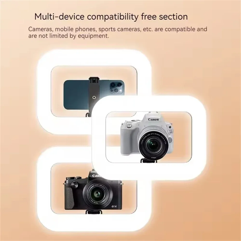 Roreta Anneau lumineux LED portable rechargeable pour smartphone, streaming en direct, photographie et selfie 3