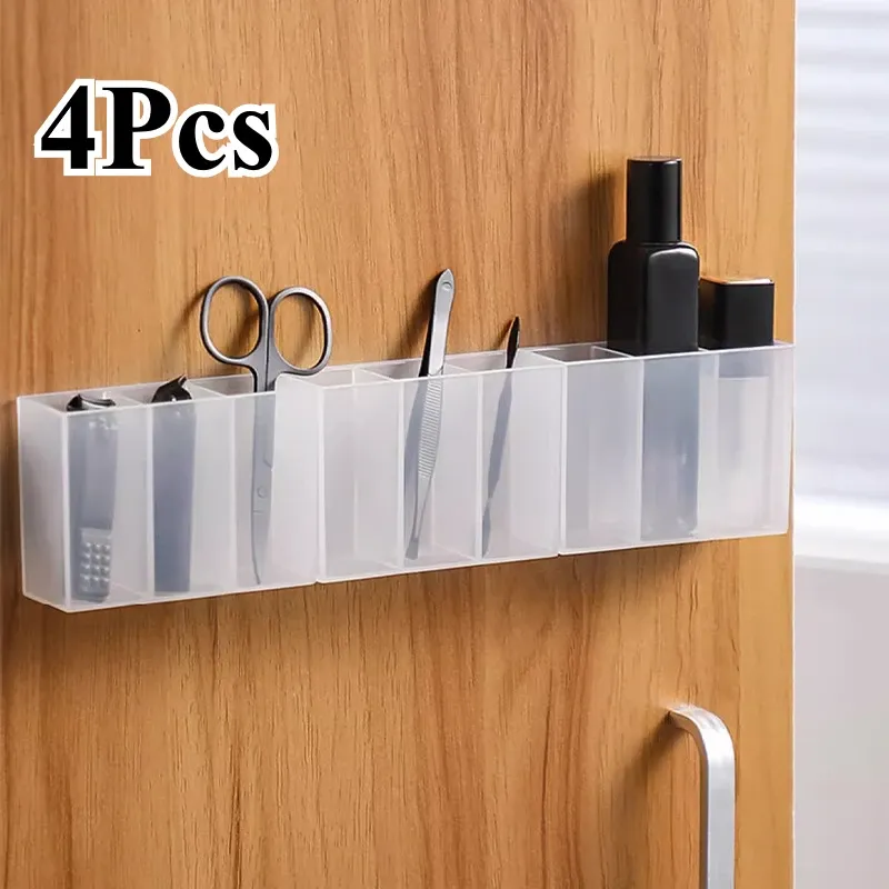 Mini organisateur de rangement en plastique à 3 compartiments, multifonction pour le bureau, la maison, la cuisine et la salle de bain - Image 1