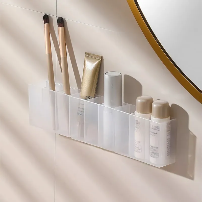 Mini organisateur de rangement en plastique à 3 compartiments, multifonction pour le bureau, la maison, la cuisine et la salle de bain 5