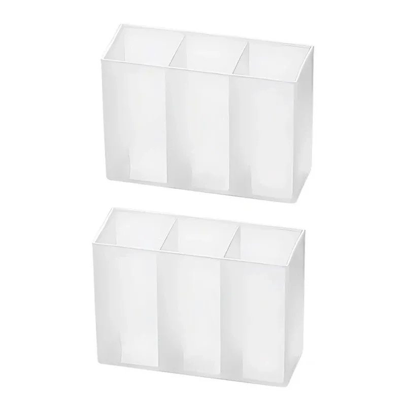 Mini organisateur de rangement en plastique à 3 compartiments, multifonction pour le bureau, la maison, la cuisine et la salle de bain 8