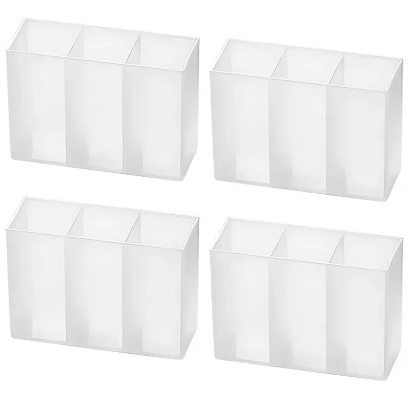 Mini organisateur de rangement en plastique à 3 compartiments, multifonction pour le bureau, la maison, la cuisine et la salle de bain 7