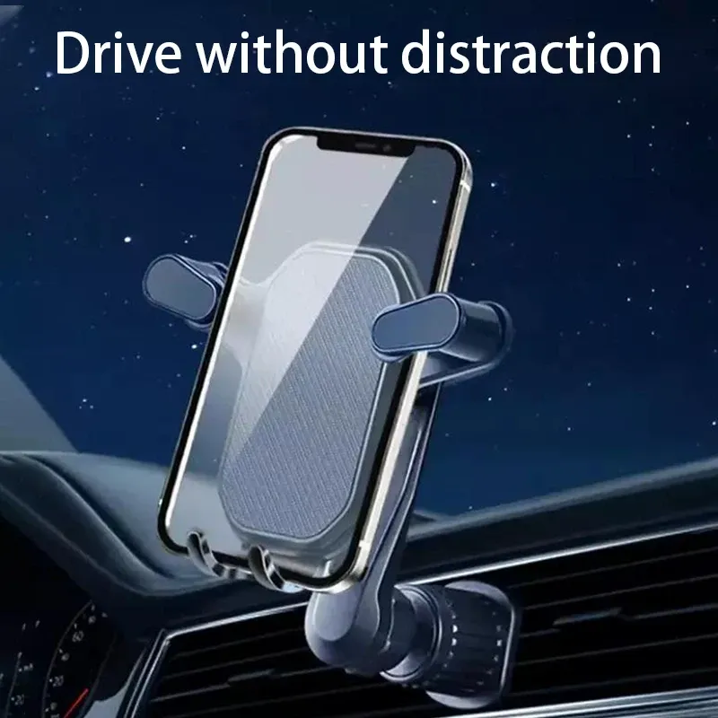 Support de téléphone pour voiture par gravité à fixation sur grille d'aération, rotation à 360 degrés, installation d'une seule main, SEAMETAL 5