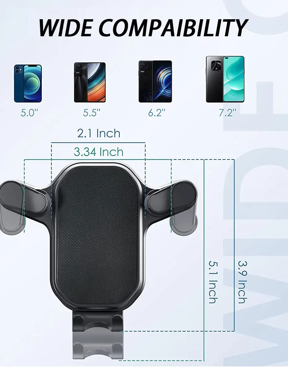 Support de téléphone installé sur une grille d'aération