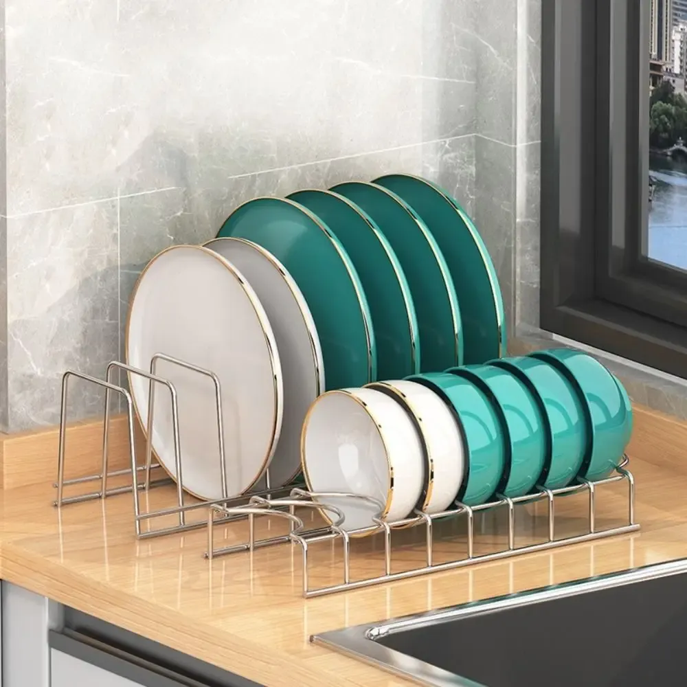 Égouttoir à vaisselle multifonctionnel en acier inoxydable, support de séchage pour bols, organisateur de cuisine peu encombrant, anti-rouille 5