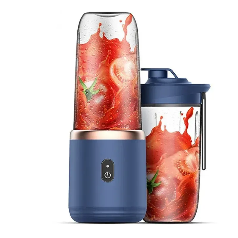 Mélangeur de jus portable, mini blender électrique personnel d'été, rechargeable par USB, 6 lames, presse-agrumes, machine de cuisine